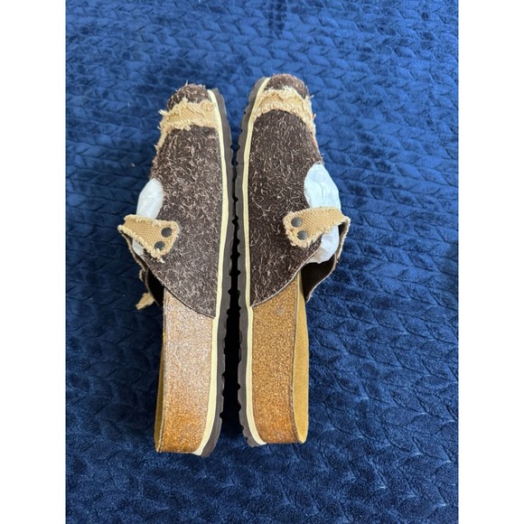 RARE‎ Birkenstock Birki's Brown Suede Khaki Canvas Clog Men's 7 - Picture 5 of 6